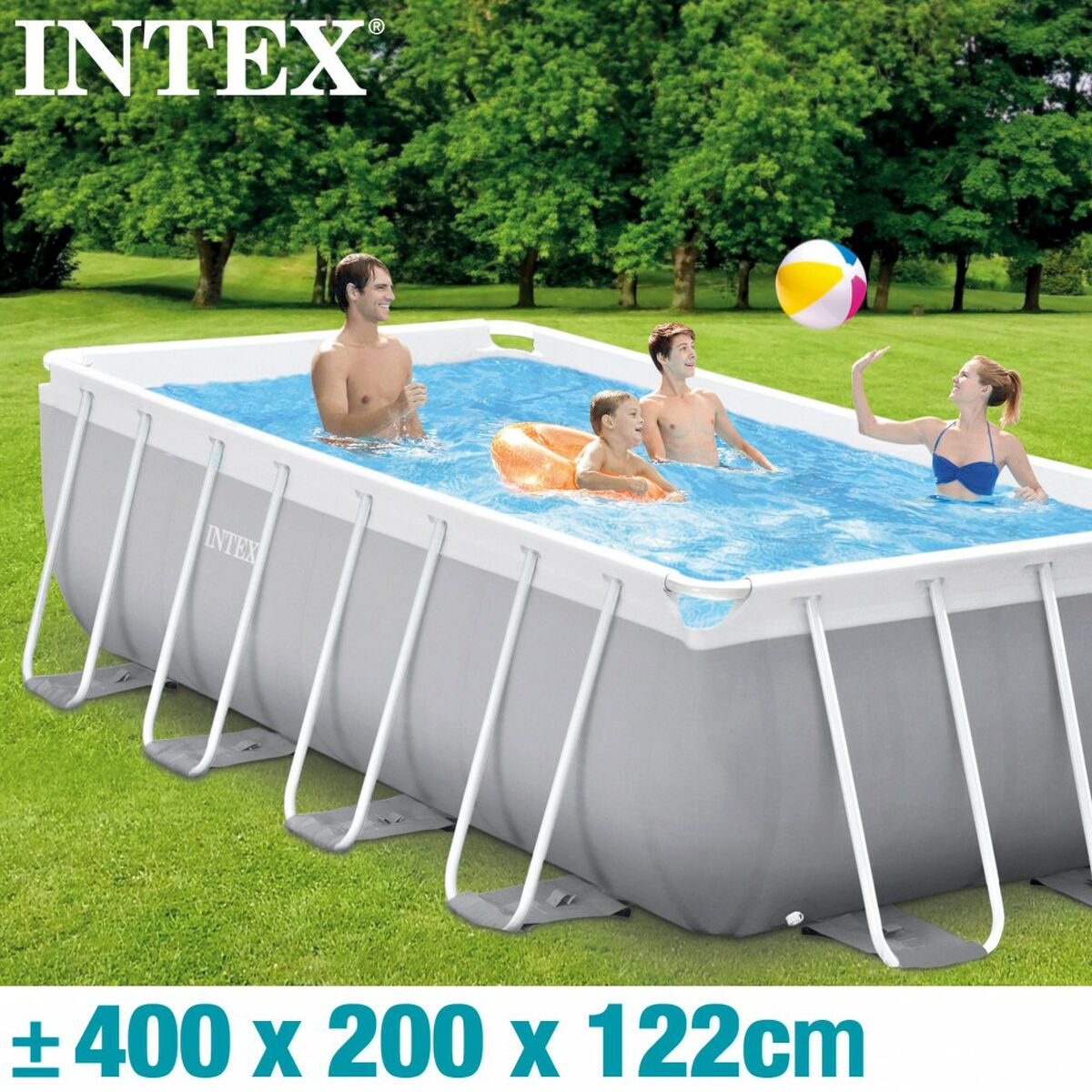 Basseng Avtagbart Intex 400 x 122 x 400 cm 400 x 200 x 122 cm